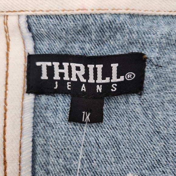 Thrill Jeans Plus Size Patchwork Cropped Jean Jacket. Size 1X. New. - Picture 9 of 10